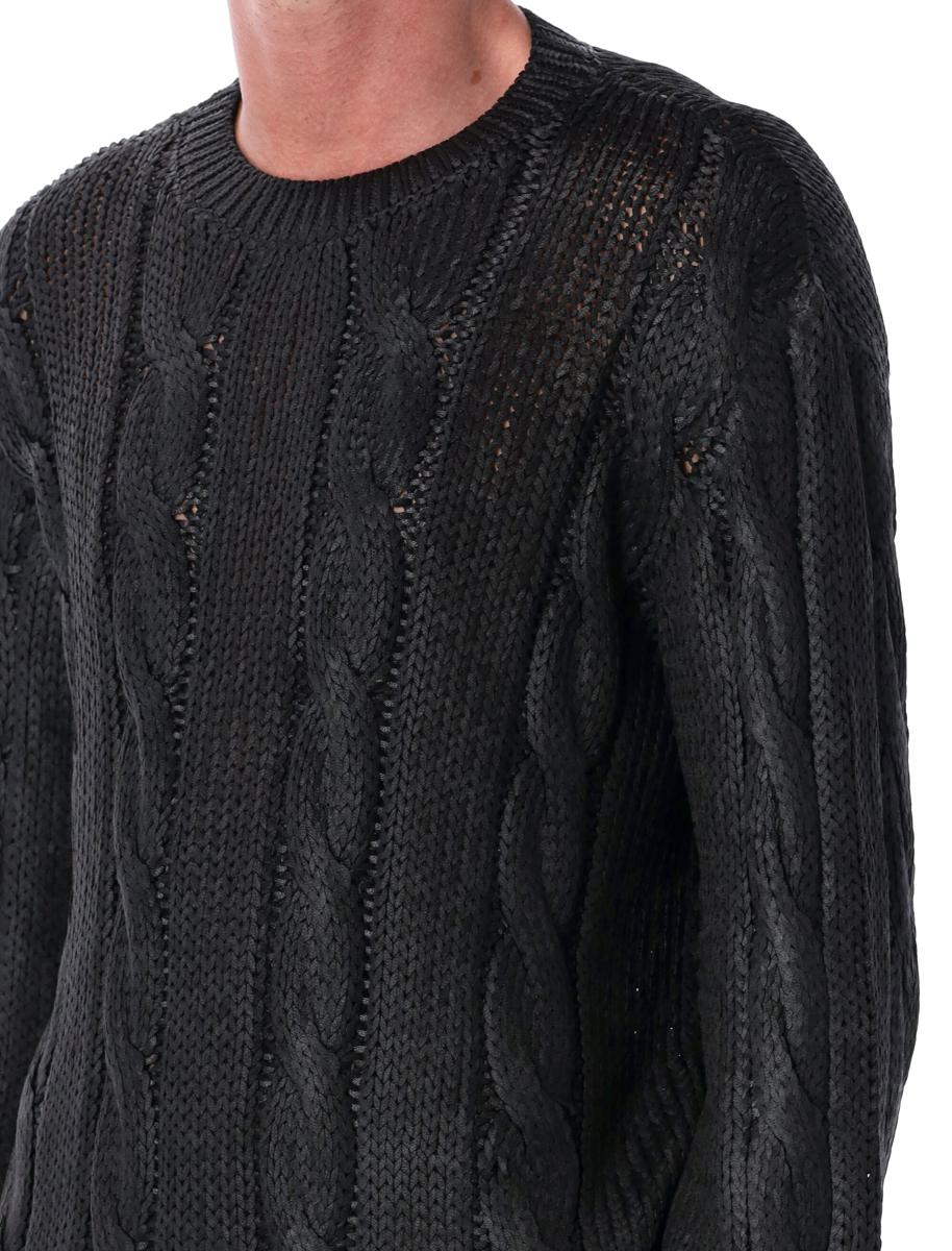 Diesel K-Michiu Shiny Cable-Knit Sweater