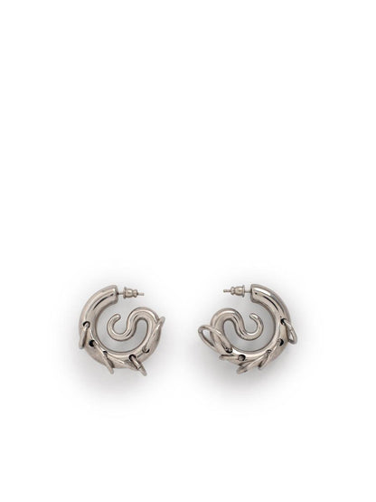 Panconesi Pierced Hoops' Silver Brass Earrings