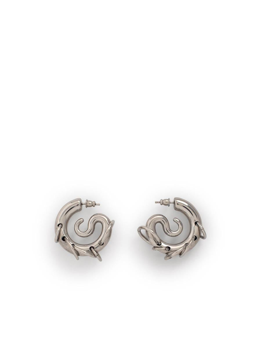 Panconesi Pierced Hoops' Silver Brass Earrings