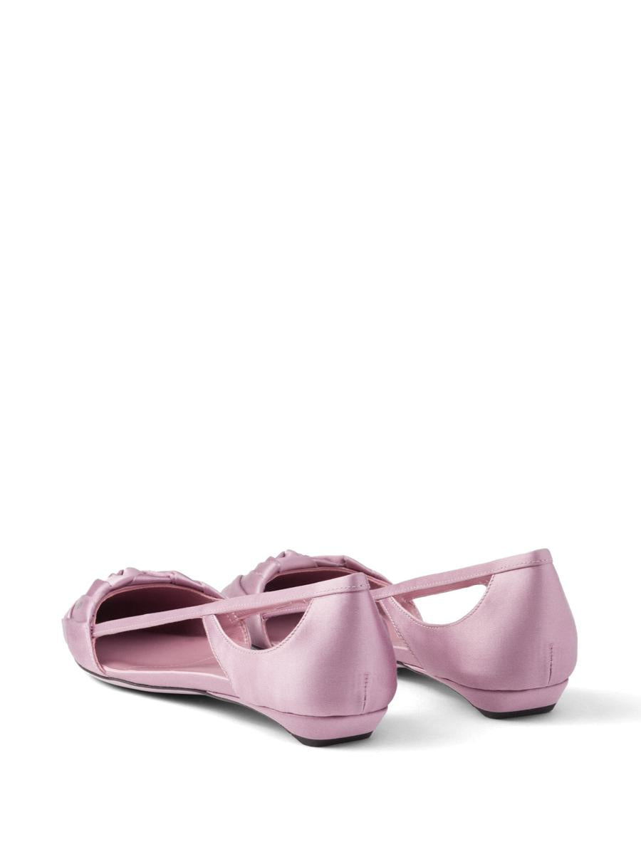 Prada Satin-Finish Cut-Out Ballerinas