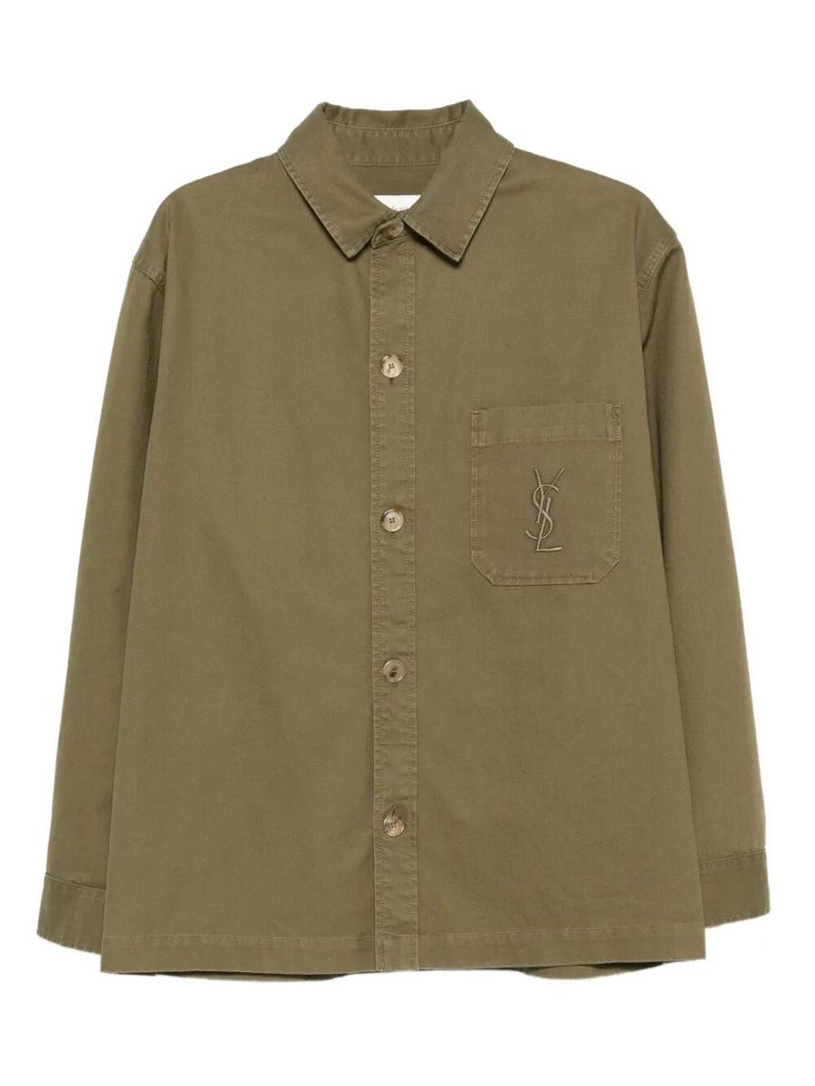 Saint Laurent Cassandre Overshirt In Cotton Linen Gabardine Clothing