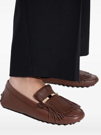 Tod'S Driver Sole Fringe Loafer Shoes