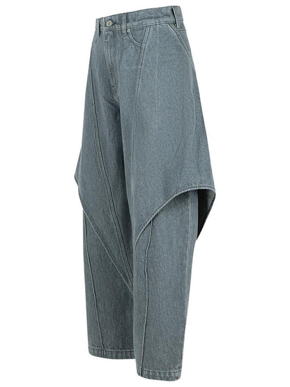 JW Anderson Grey Cotton 'Scultural' Jeans