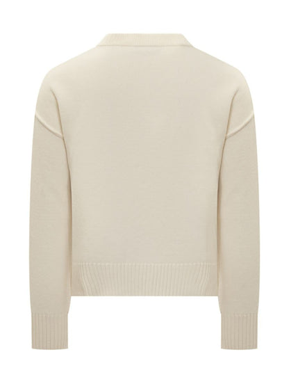 AMI Paris Wool Cardigan Logo Embroidered Ami Alexandre Mattiussi