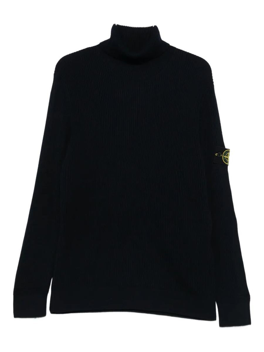 Stone Island Ribbed Wool Turtleneck Pullover Clothing