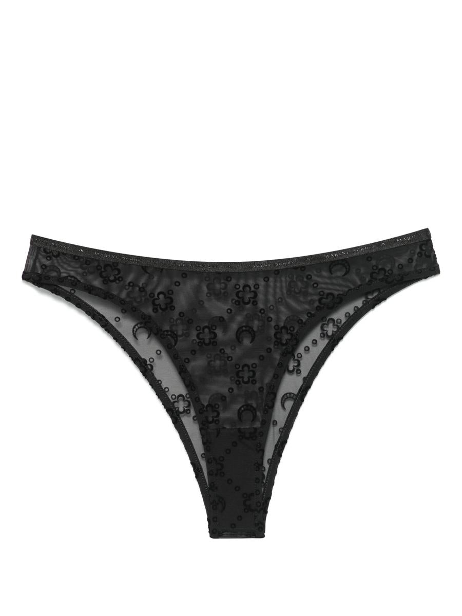 Marine Serre Moonogram Mesh Flock High-Waist Panties