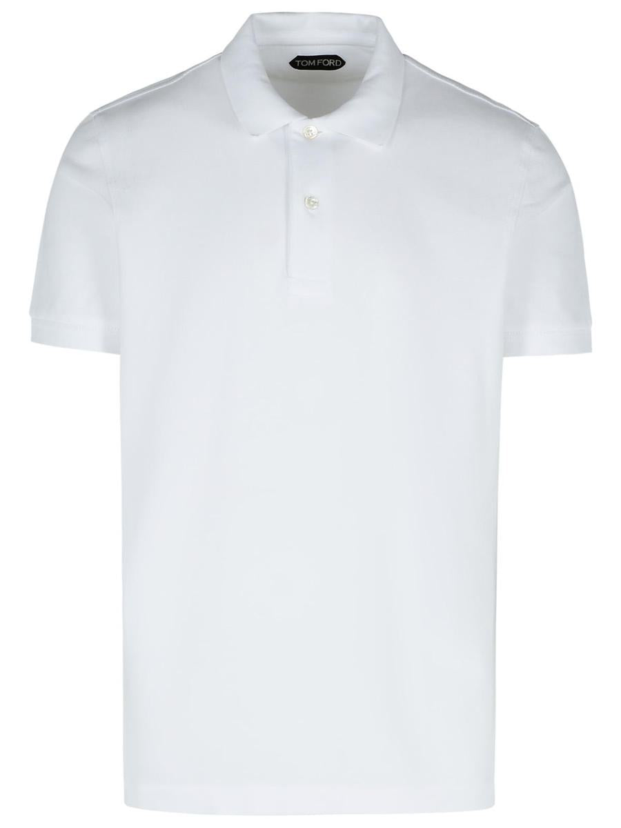 Tom Ford White Cotton Polo Shirt