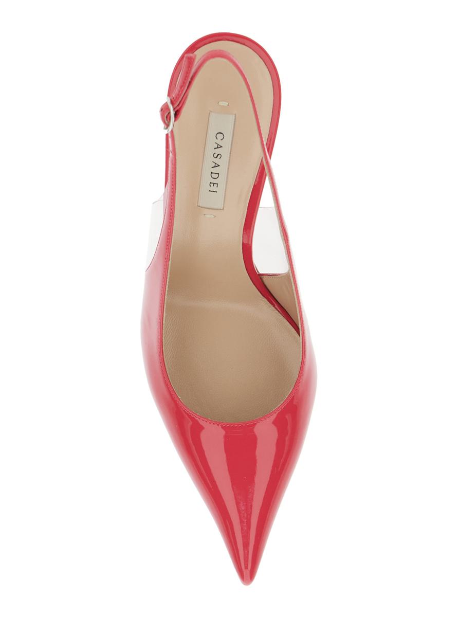 'Superblade Tiffany' Pink Slingback Pumps With High Heel In Patent Leather Woman
