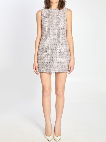 Pink Bouclé Mini Dress
