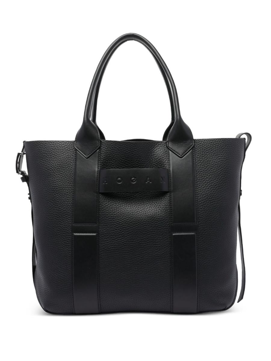 Hogan Script Medium Leather Tote Bag