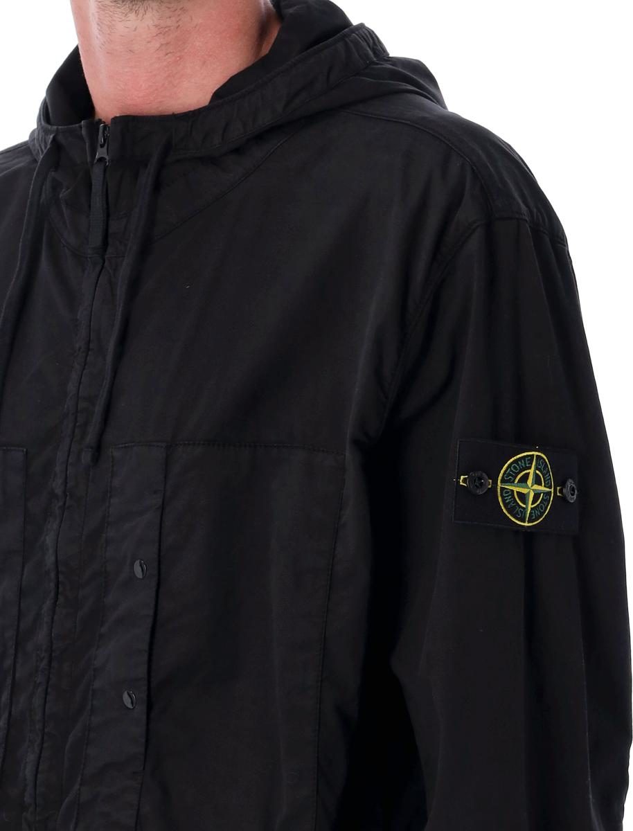Stone Island Stretch Supima® Cotton Twill Hooded Jacket