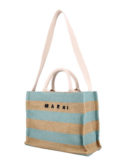 Marni Raffia-Effect Small Tote Bag