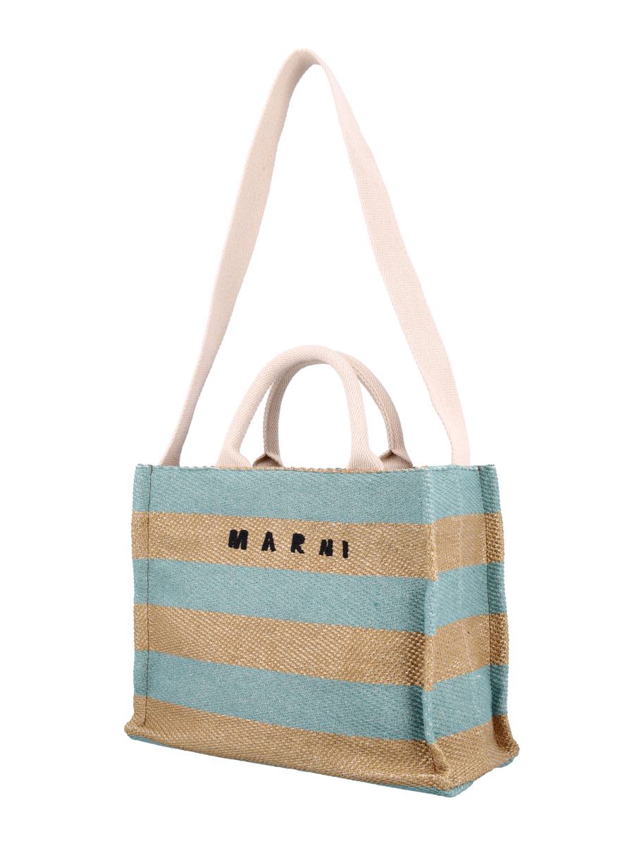 Marni Raffia-Effect Small Tote Bag
