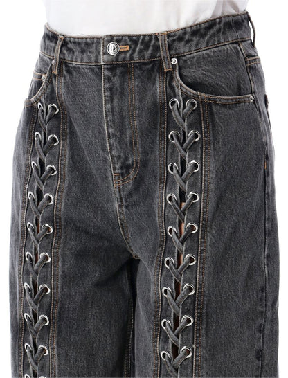 Rotate Birger Christensen Denim Laced Leg Pant