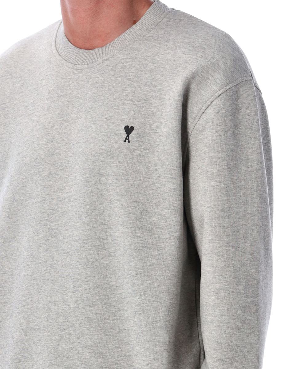AMI Paris Grey Cotton  De Coeur Sweatshirt