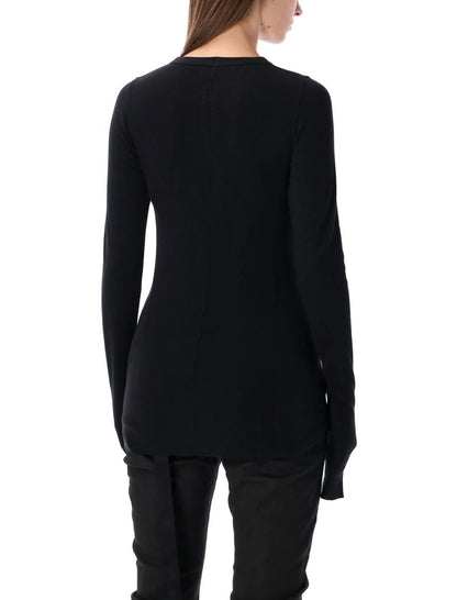 Rick Owens Drkshdw Black Ribbed Ls T
