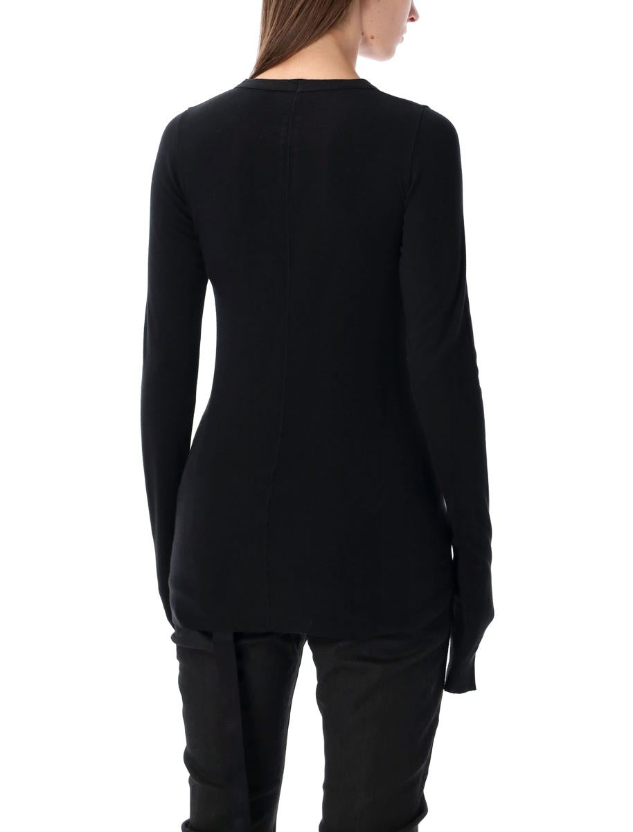 Rick Owens Drkshdw Black Ribbed Ls T