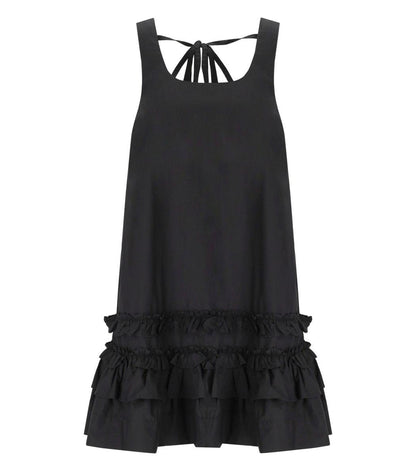 Ganni Black Ruffled Dress