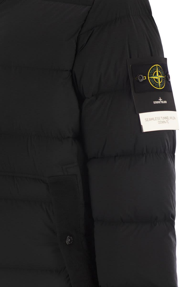 Stone Island Hooded Down Jacket With Seamless, Drip-Proof Feather Channels