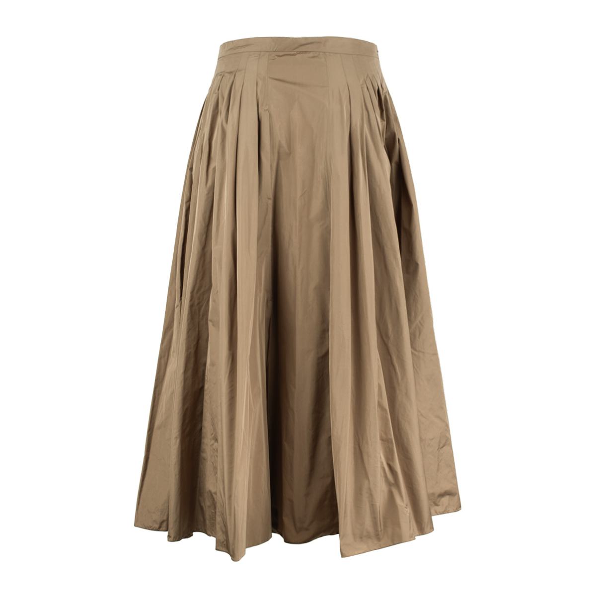 Max Mara Hazelnut Taffeta Pleated Skirt
