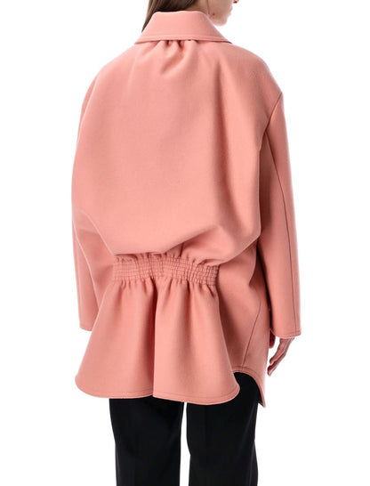 Fendi Pink Wool Felt Single-Breasted Midi Coat