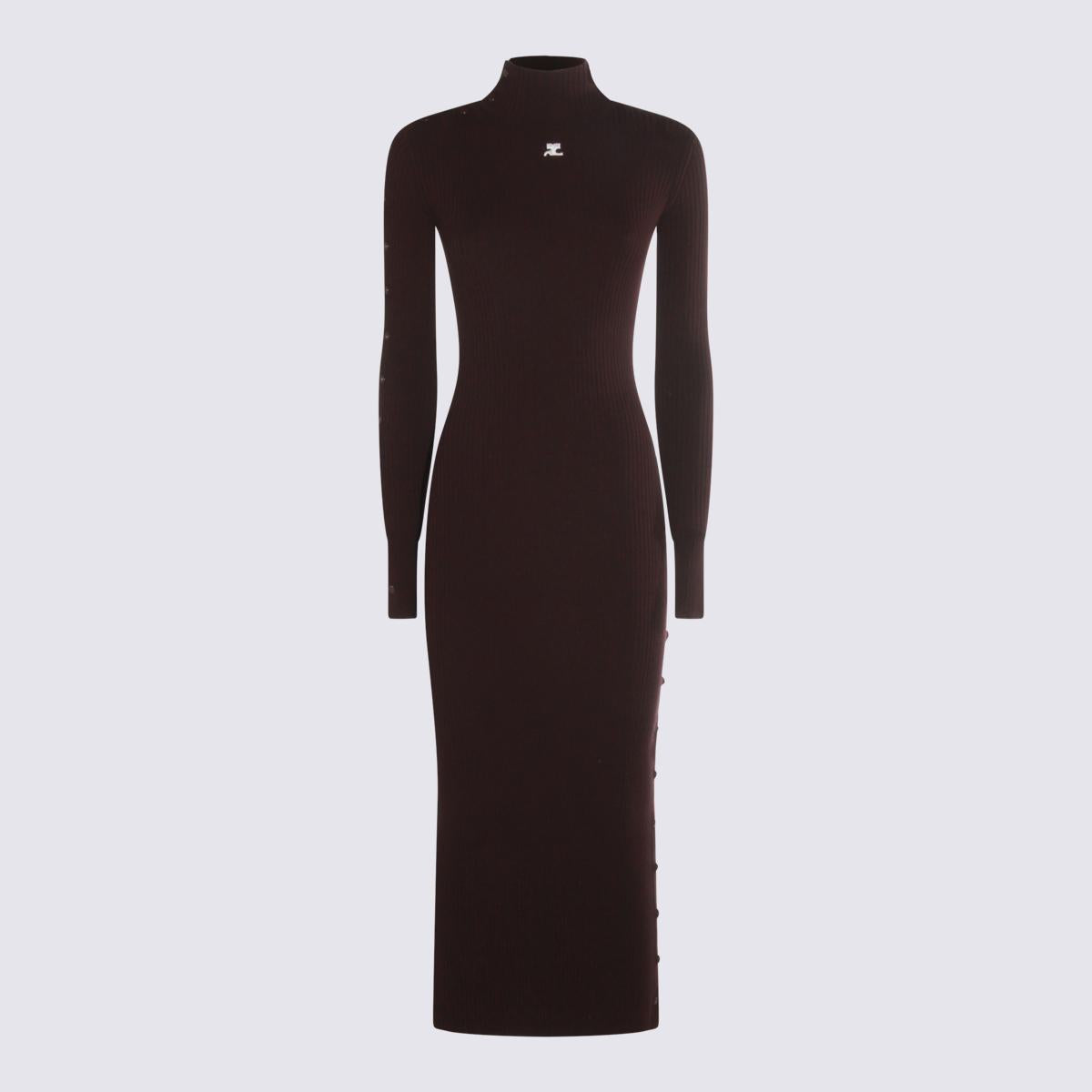 Courrèges Dark Red Viscose Midi Dress