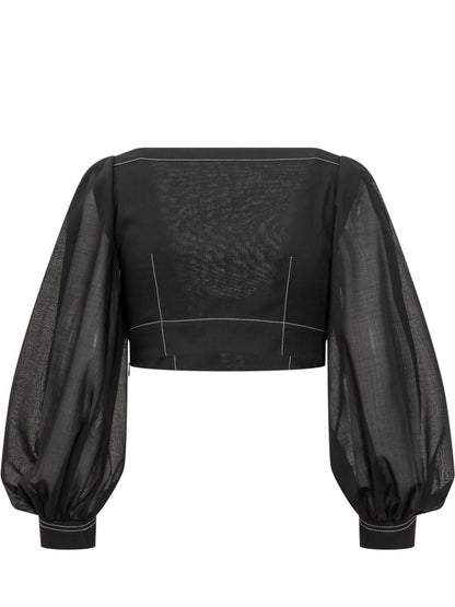 Philosophy Di Lorenzo Serafini Voile Crop Top With Stitching