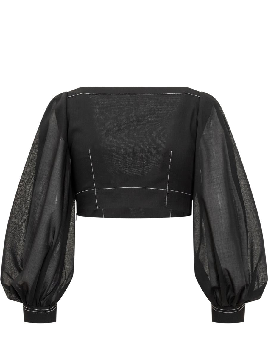 Philosophy Di Lorenzo Serafini Voile Crop Top With Stitching