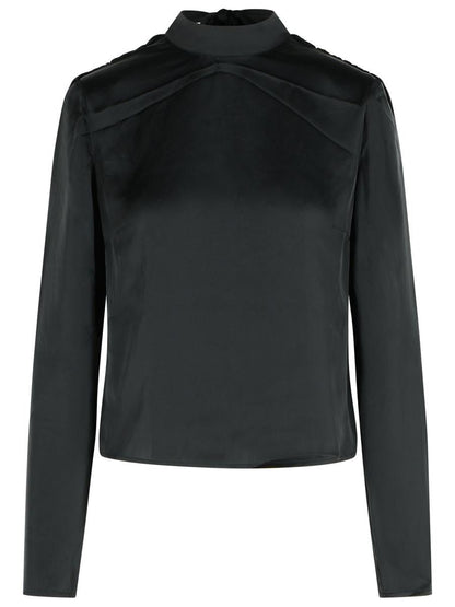 Rotate Birger Christensen Draped Top In Black Polyester