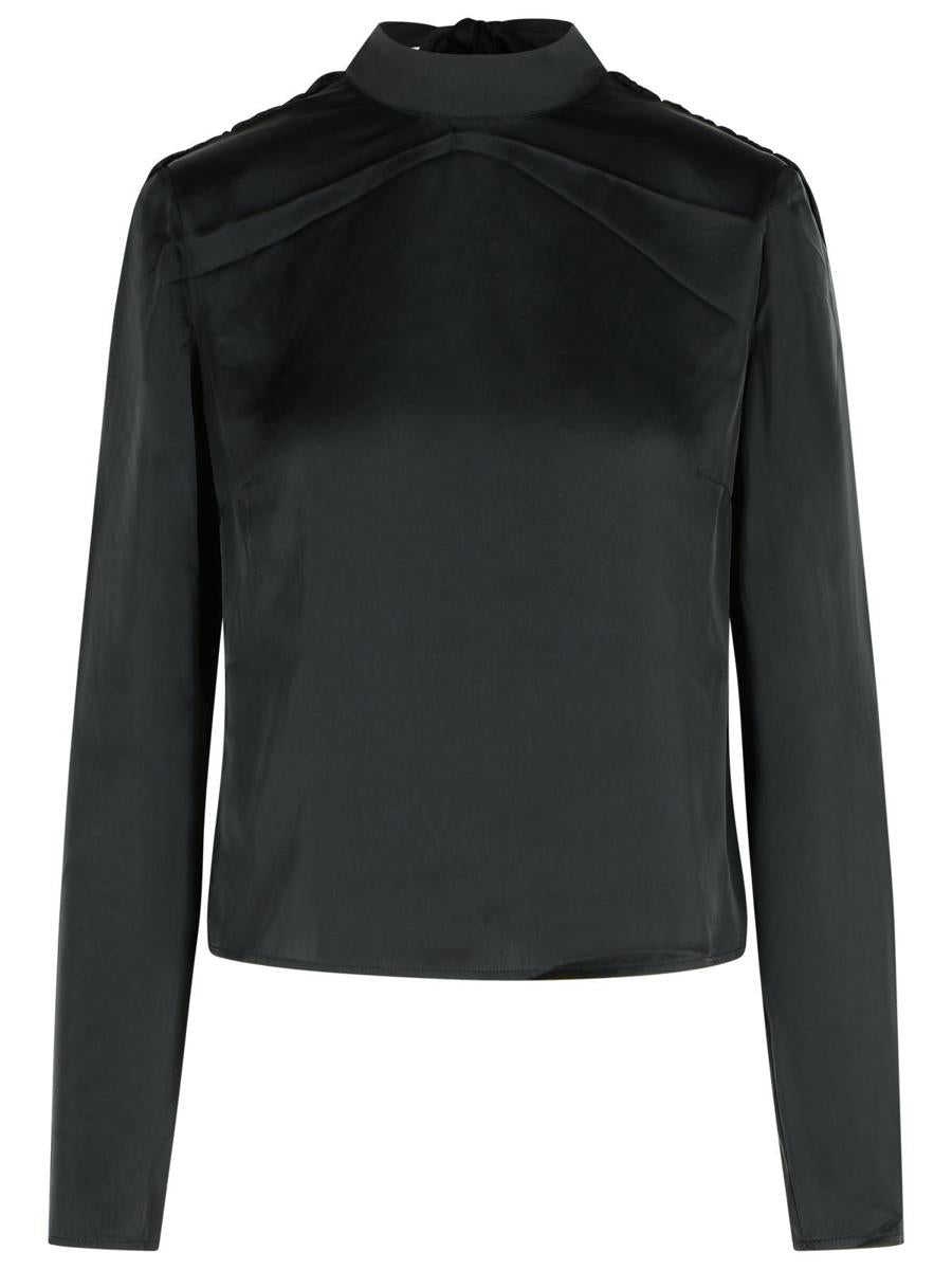 Rotate Birger Christensen Draped Top In Black Polyester