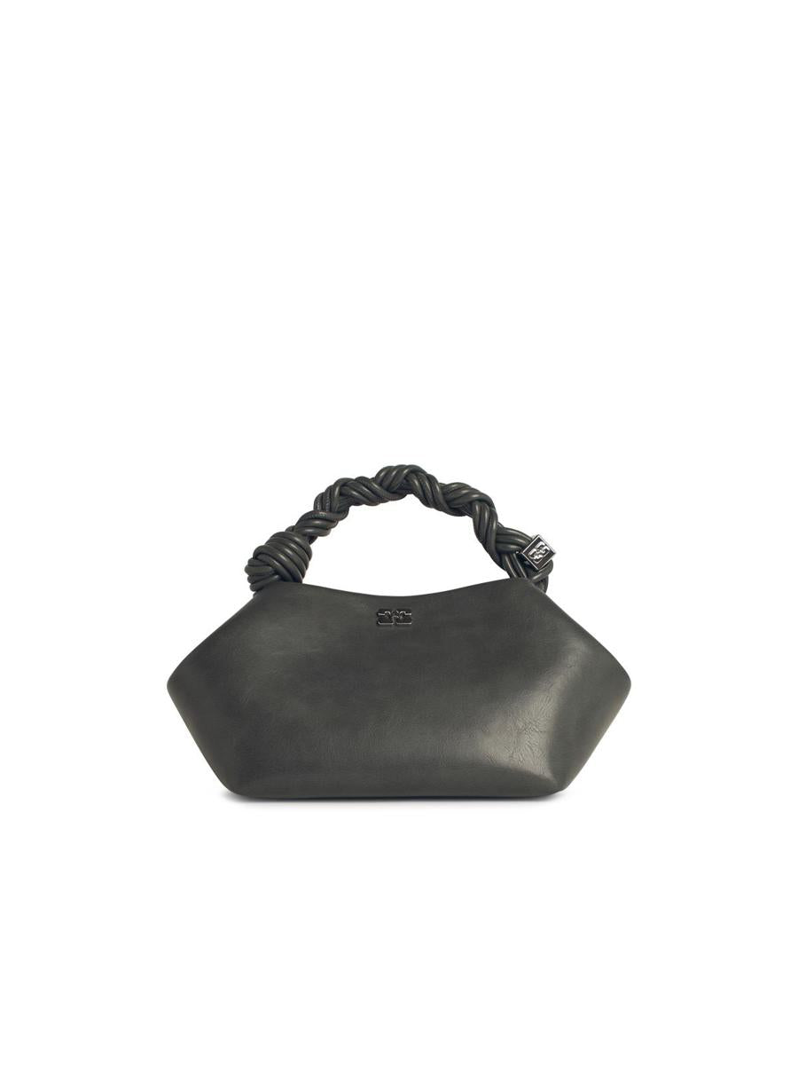 Ganni 'Bou' Small Grey Leather Blend Bag