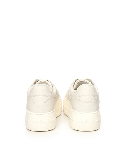 Hogan Light Beige Calf Leather Sneakers