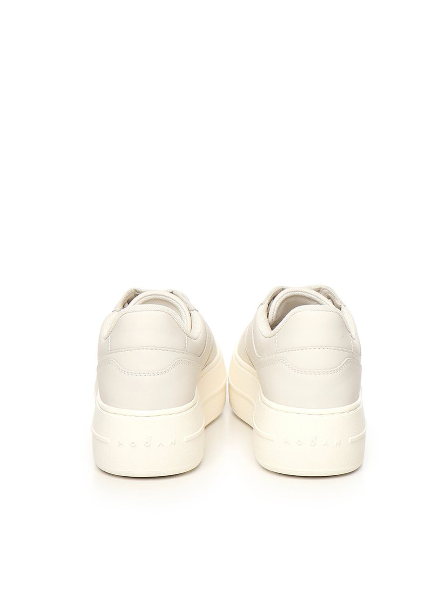 Hogan Light Beige Calf Leather Sneakers