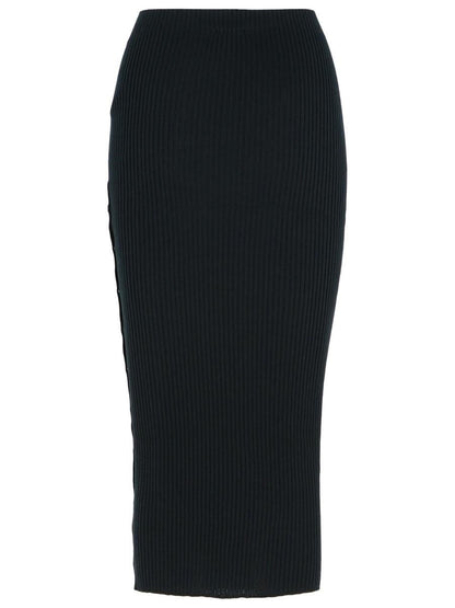 Courrèges Black Merino Wool Blend Skirt