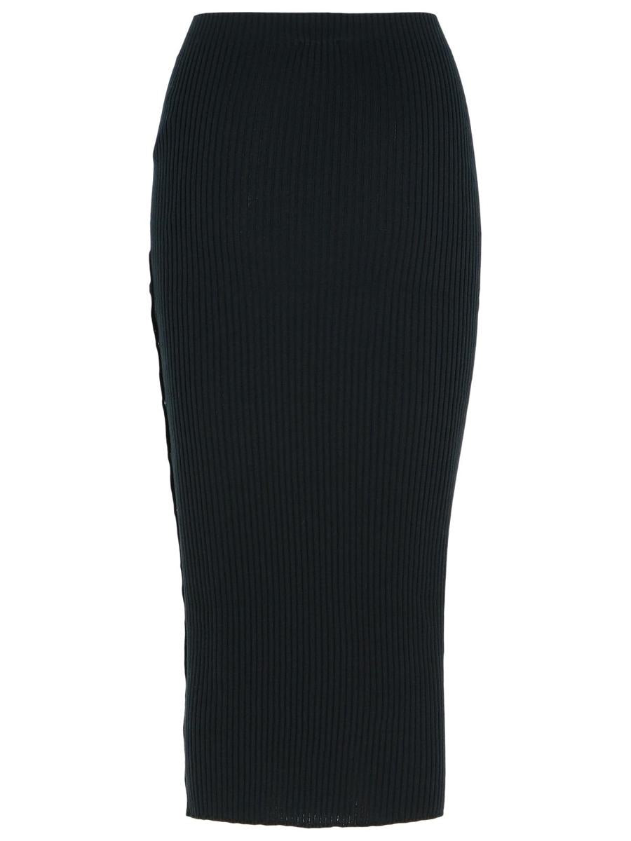 Courrèges Black Merino Wool Blend Skirt