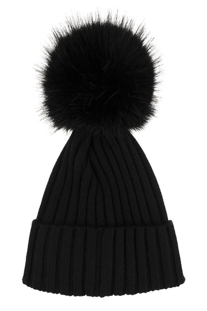Moncler Wool Cap With Synthetic Pompom