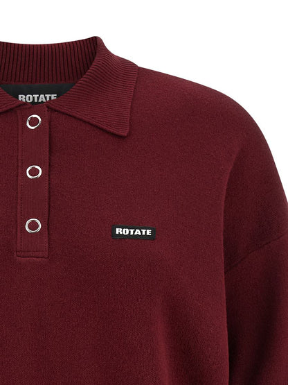 Rotate Birger Christensen 'Slinky Knit' Polo Shirt