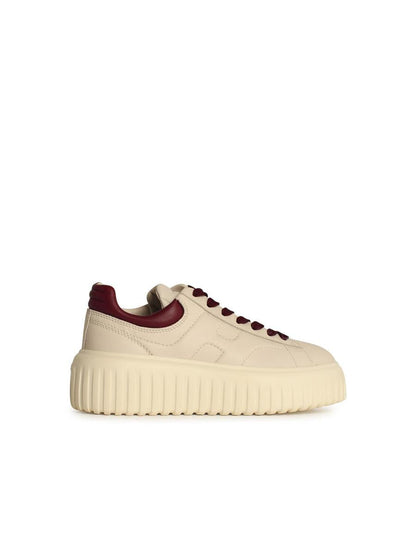 Hogan 'H Stripes' Ivory Leather Sneakers