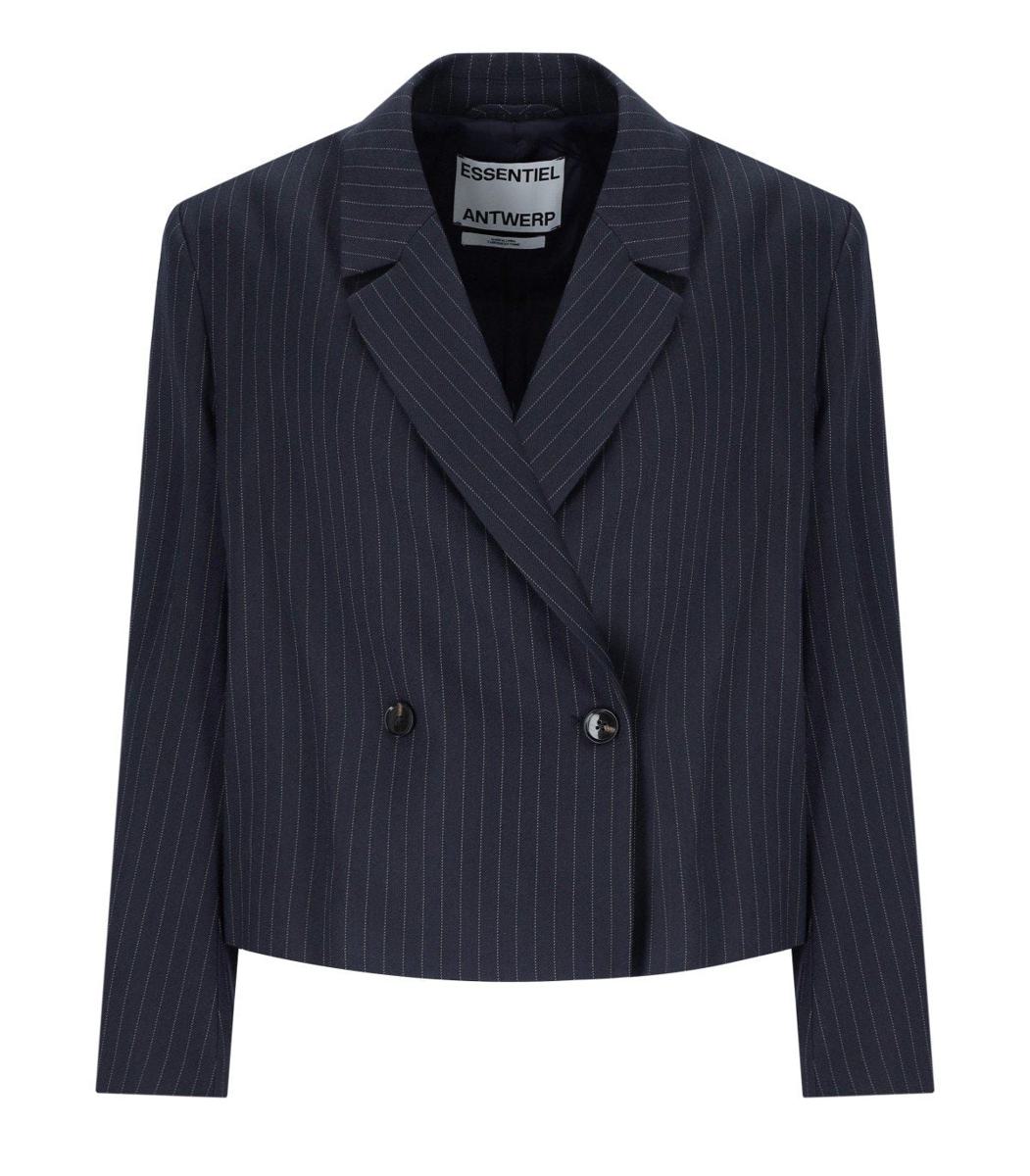 Essentiel Antwerp Itzle Navy Blue Cropped Blazer