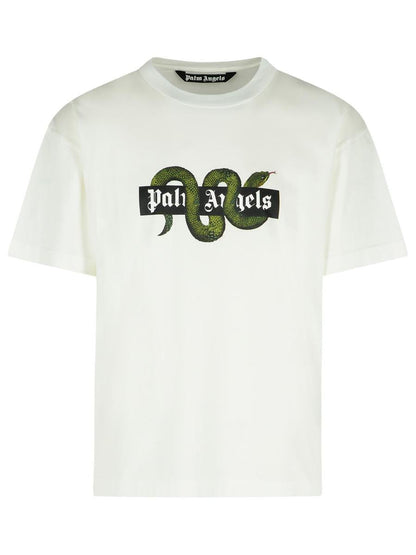 Palm Angels White Cotton T-Shirt