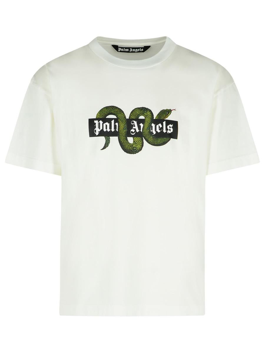 Palm Angels White Cotton T-Shirt