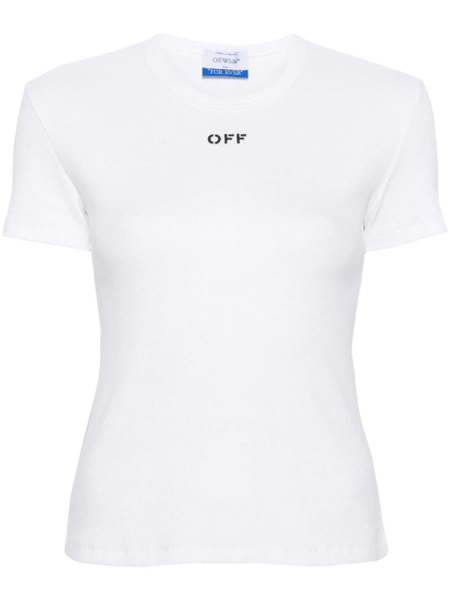 Off-White Off Stamp Rib Basic Tee White Black