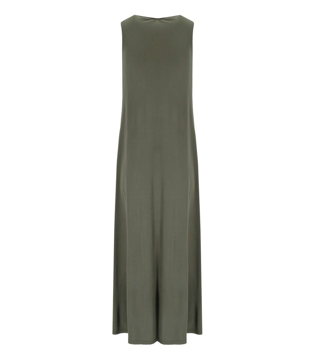 Max Mara Accento Khaki Green Long Dress