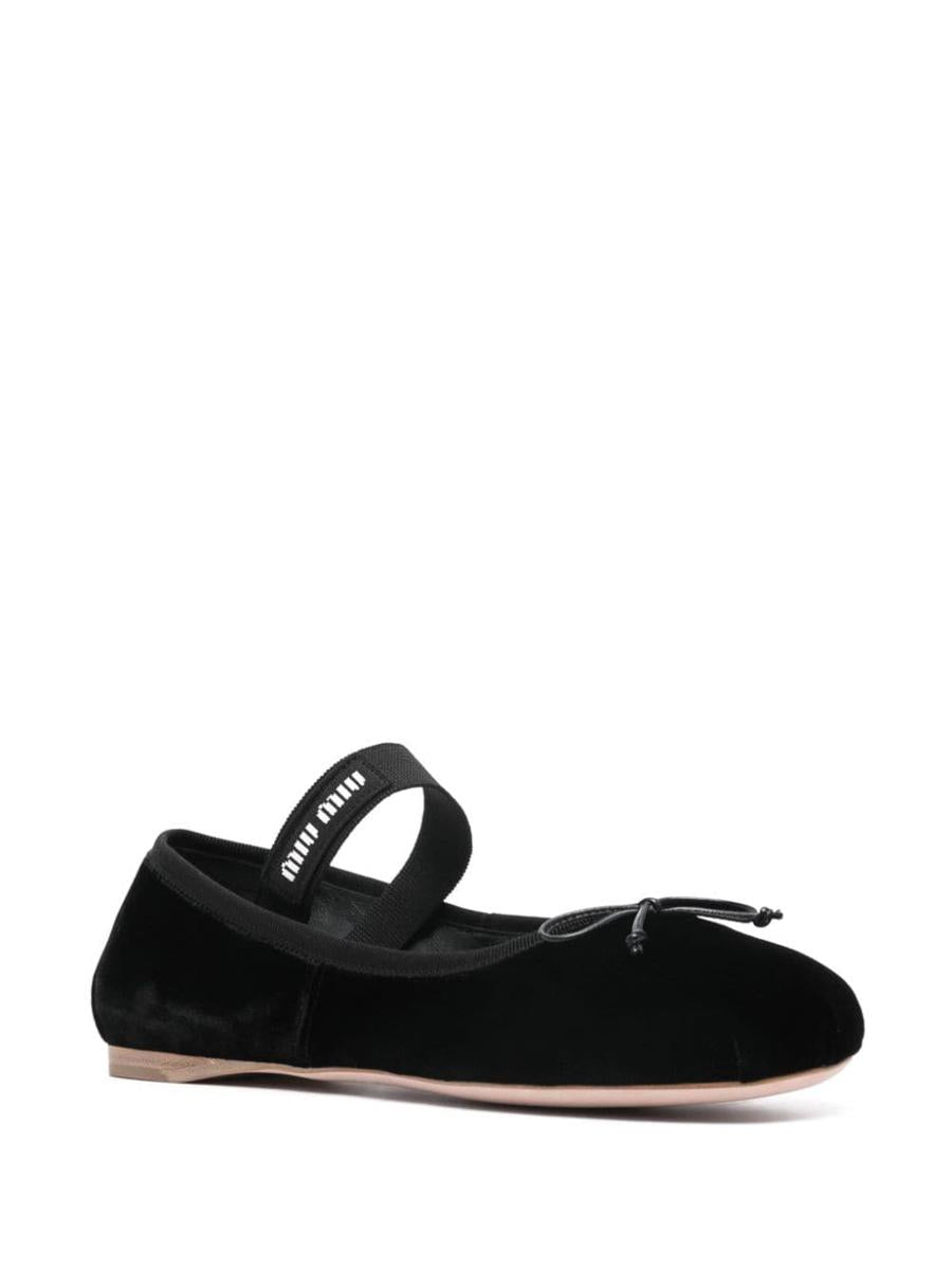 Miu Miu Velvet Ballerina Shoes