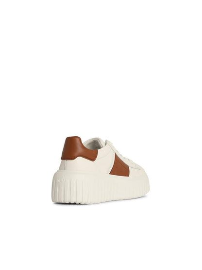 Hogan 'H Stripes' Ivory Leather Sneakers
