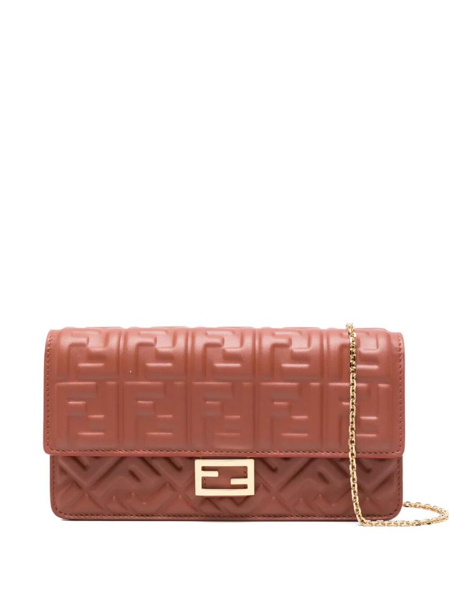 Fendi Wallet On Chain Uette In Nappa Leather With Ff Motif Accessories