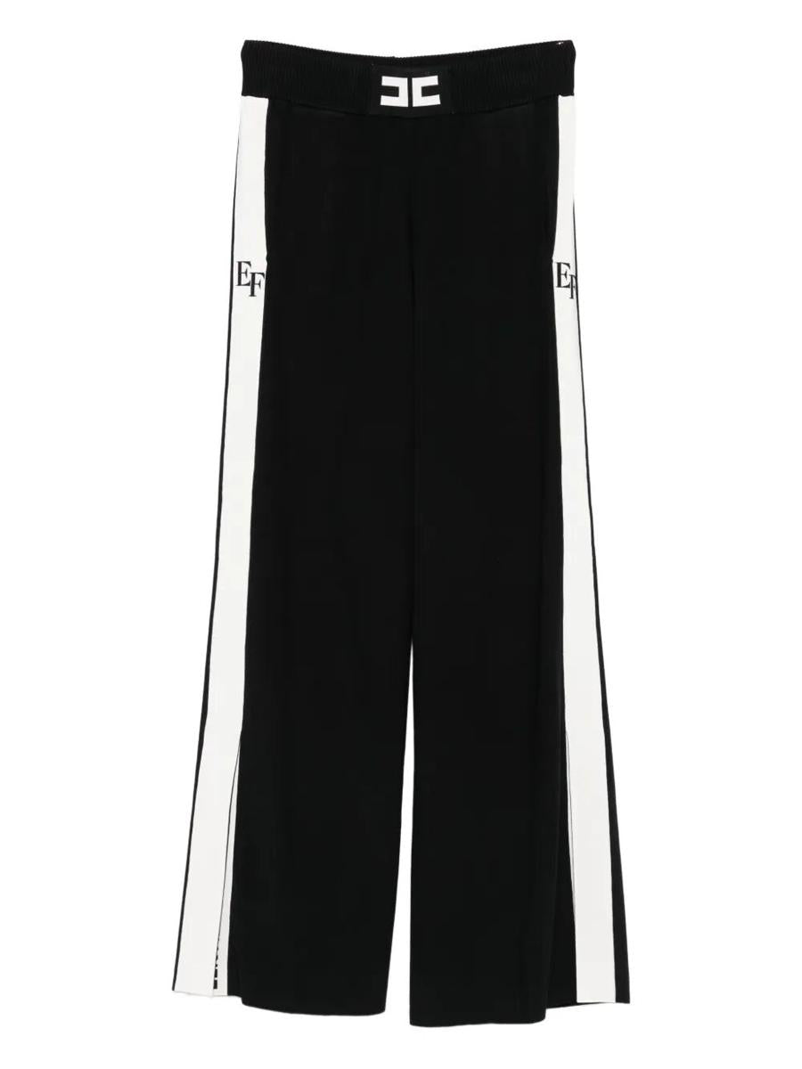 Elisabetta Franchi Palazzo Trousers With Shiny Side Bands Clothing