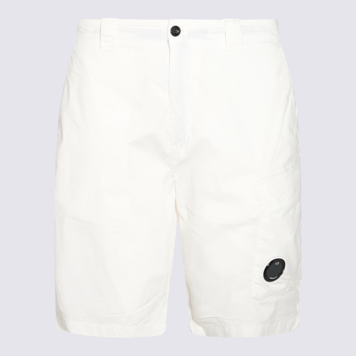 C.P. Company White Cotton Shorts