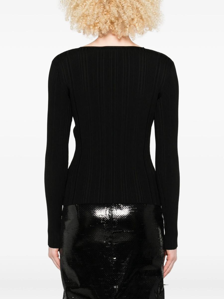 Self-Portrait Black Lace Trim Knit Top Clothing