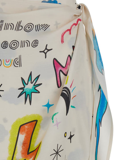 'Amber' Multicolor Wrap Skirt With All-Over Print In Viscose Woman